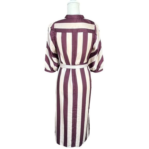 Ann Taylor Striped Balloon Sleeve Midi Dress | Size Small - Picture 8 of 13